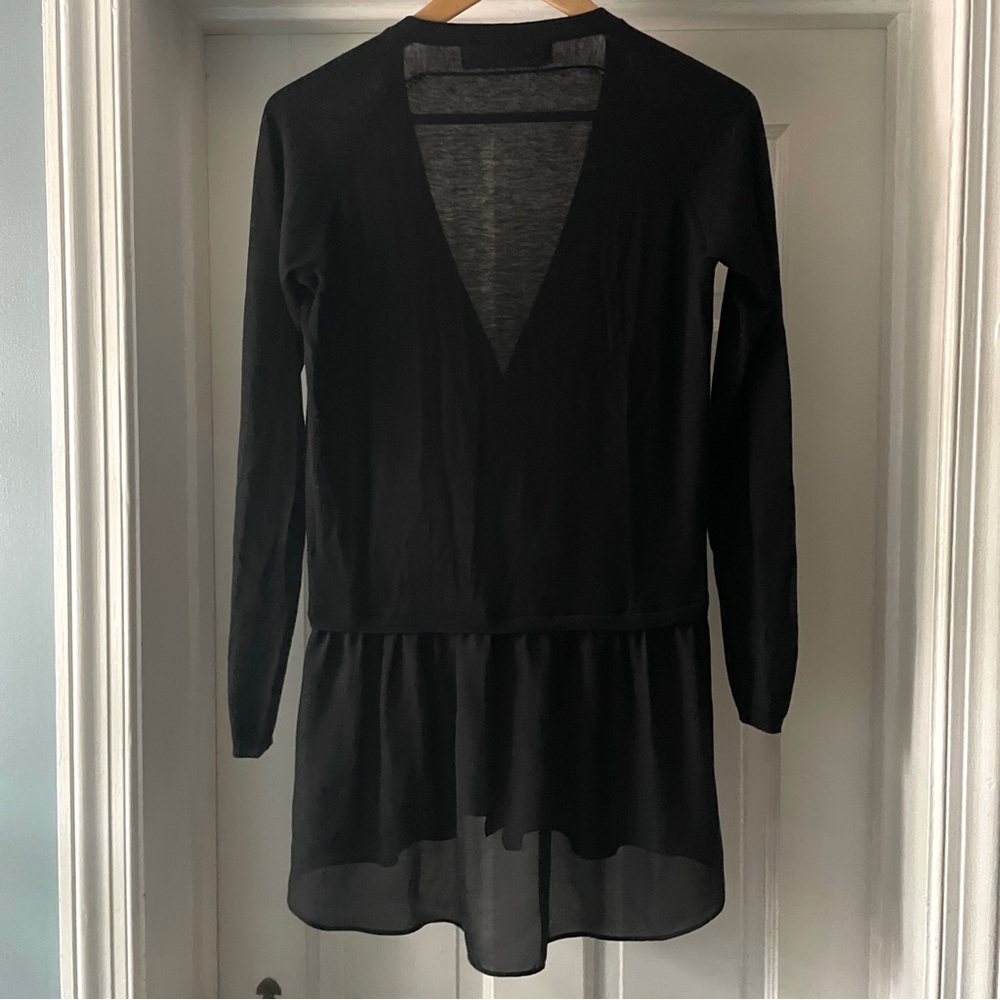 Zara Knit Black Cardigan Peplum Sweater Size S - Picture 8 of 14